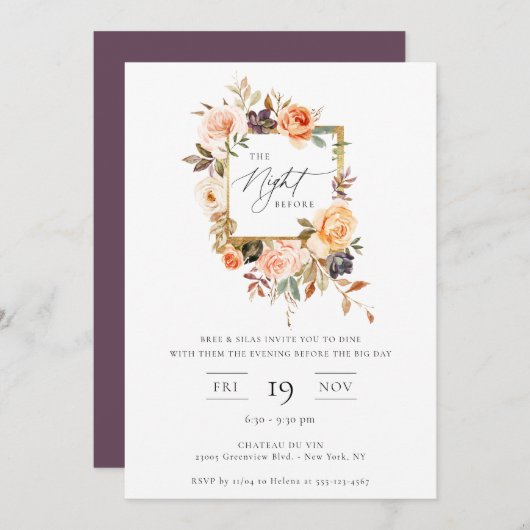 ザナイトアウォイ自然ンタムフローラ招待状 招待状 (正面/裏面)