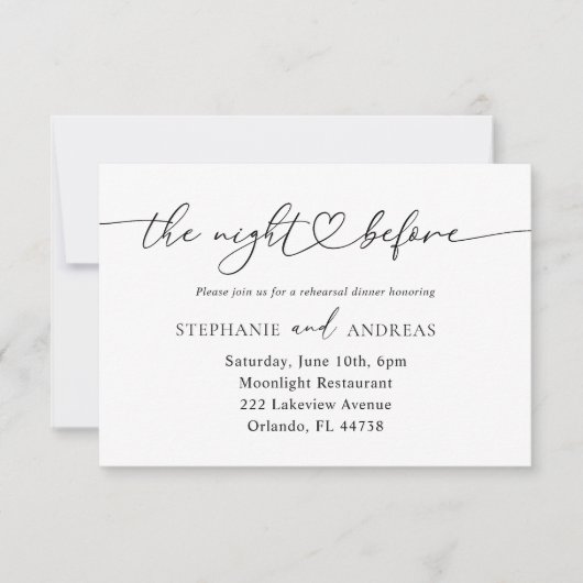 ザナイトウィザブラック&ホワイト結婚式招待状 招待状 (正面)