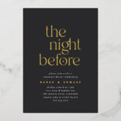 ザナイトウィザブラック&金ゴールドリハーサルディナー 箔招待状 (正面)