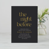 ザナイトウィザブラック&金ゴールドリハーサルディナー 箔招待状 (立ち正面)