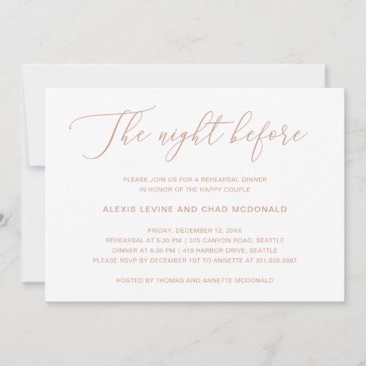 ザナイトウィークバラ金ゴールドリハモダンーサルディナー 招待状 (正面)