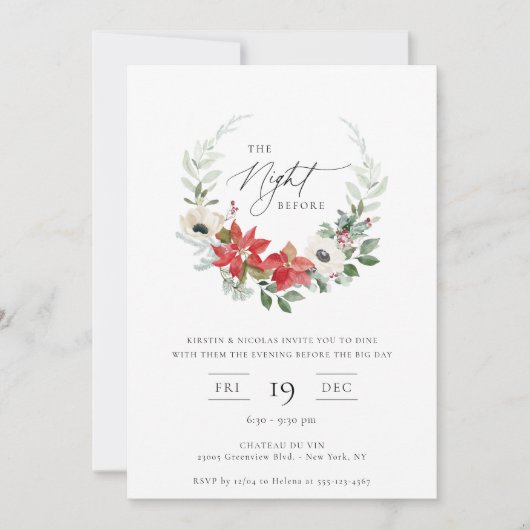 ザナイトウィーンウィンターボタニカルフローラリース 招待状 (正面)