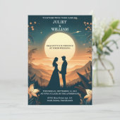 ザナイトサンセットスタームーンクラウドトワイライト結婚ズ 招待状 (スタンド正面)