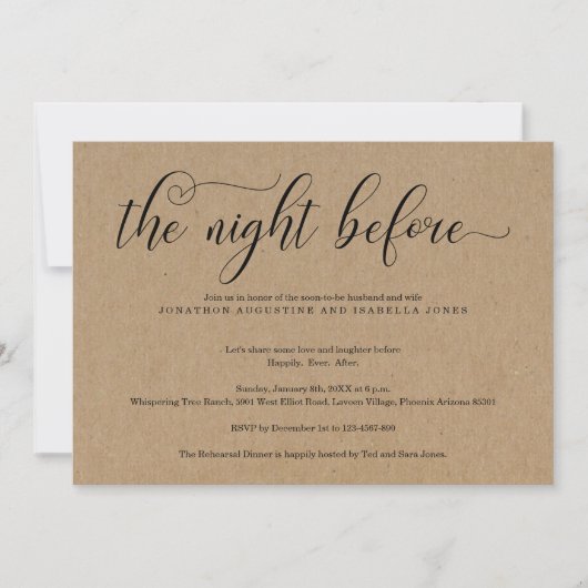 ザナイトリハーサルディナー招待状 招待状 (正面)