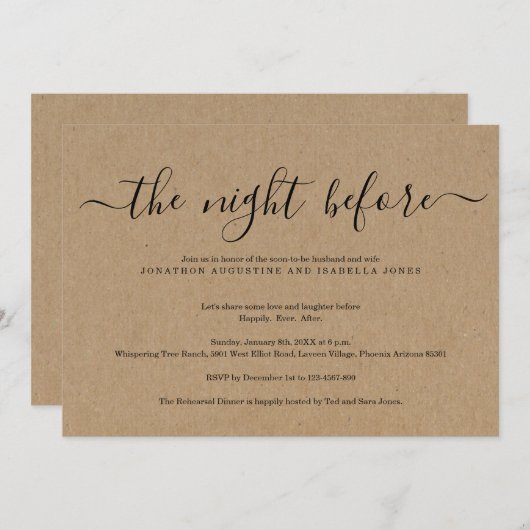 ザナイトリハーサルディナー招待状 招待状 (正面/裏面)