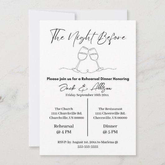 ザナイトリハーサルディナー招待状 招待状 (正面)