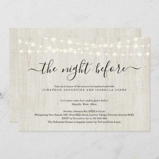 ザナイトリハーサルディナー招待状 招待状 (正面/裏面)