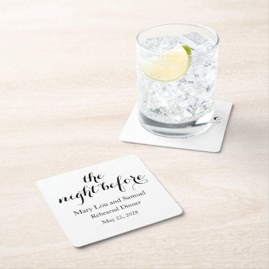 ザナイトリハーサルディナー紙コースター スクエアペーパーコースター (インサイチュ)