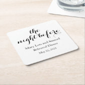 ザナイトリハーサルディナー紙コースター スクエアペーパーコースター (アングル)