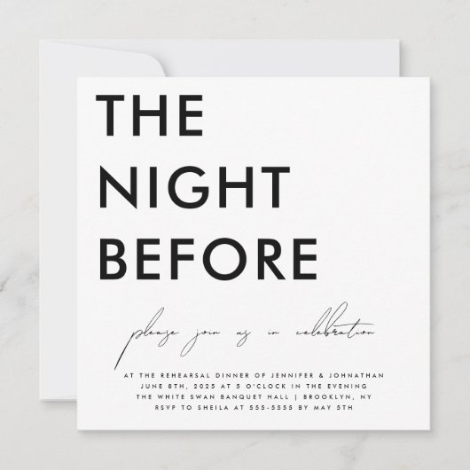 ザナイトリハーサルモダンディナー招待状 招待状 (正面)