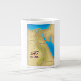 ザナイルヴィンテージスタイル旧地図ポスター ジャンボコーヒーマグカップ