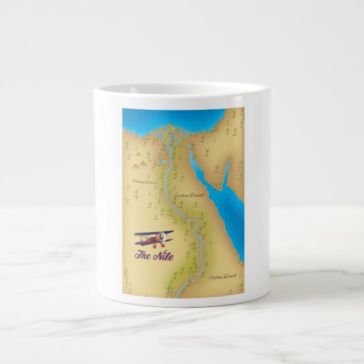 ザナイルヴィンテージスタイル旧地図ポスター ジャンボコーヒーマグカップ (正面)