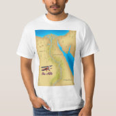 ザナイルヴィンテージスタイル旧地図ポスター Tシャツ (正面)