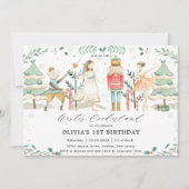 ザナットクラッカーウィンター・ワンダーランド1歳の誕生日 招待状 (正面)