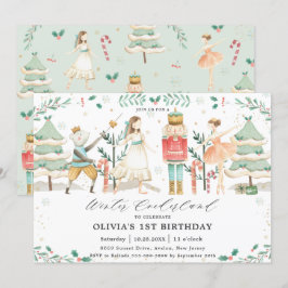 ザナットクラッカーウィンター・ワンダーランド1歳の誕生日 招待状