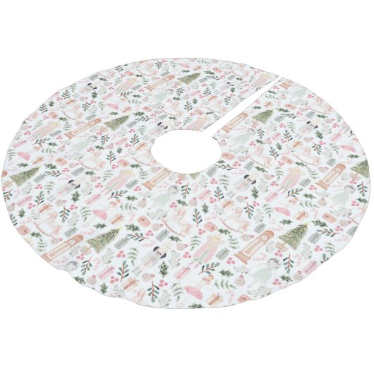 ザナツクラッカーウォーターカラーホリデーブラッシュポリエステル ブラッシュドポリエステルツリースカート (アングル)