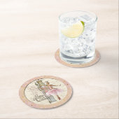 ザナツクラッカースイート – バレリーナ&ナツクラッカーピンク ラウンドペーパーコースター (インサイチュ)