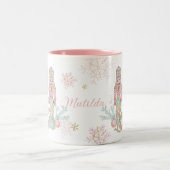 ザナツクラッカーバレエパステル赤面ピンククリスマス ツートーンマグカップ (中央)