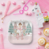 ザナツクラッカーバレエパステル赤面ピンククリスマス ペーパープレート (パーティー)