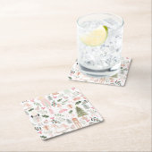 ザナツクラッカーホリデイウォーターカラー スクエアペーパーコースター (インサイチュ)