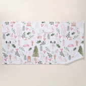 ザナツクラッカーホリデイウォーターカラー ビーチタオル (正面)