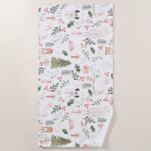 ザナツクラッカーホリデイウォーターカラー ビーチタオル (正面)