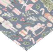 ザナツクラッカーホリデーウォーターカラーブルー テーブルクロス (アングル)