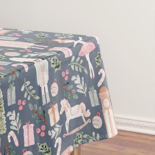 ザナツクラッカーホリデーウォーターカラーブルー テーブルクロス (インサイチュ)