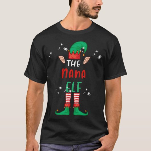 ザナナ小妖精や小人マッチングファミリークリスマスおもしろいクリスマス Tシャツ (正面)
