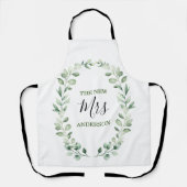 ザニューミセス·グリーンリパーソナライズされたーリース結婚ズ エプロン (正面)