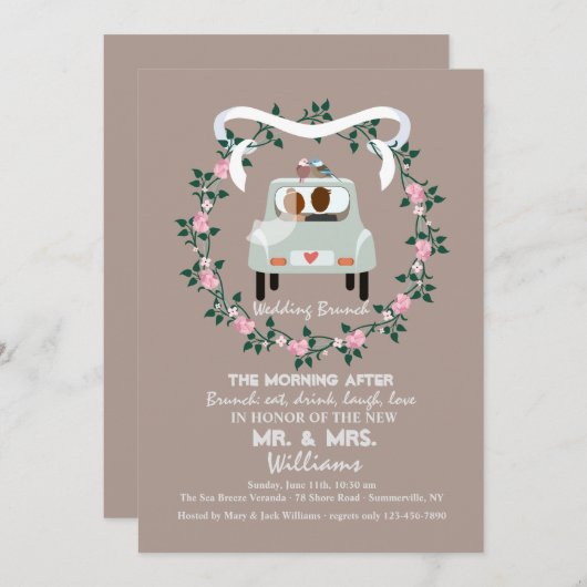 ザニューライウィズポスト結婚ズブランチ招待状 招待状 (正面/裏面)