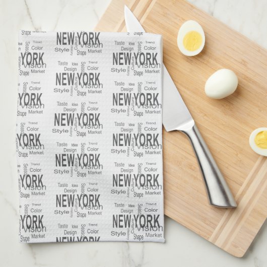 ザニュー素晴らしヨークシティ(タイポグラフィ) キッチンタオル (四つ折り)