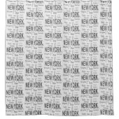 ザニュー素晴らしヨークシティ(タイポグラフィ) シャワーカーテン (正面)