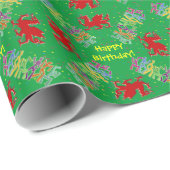 ザニーダンサーとレッドウェルシュドラゴンハッピーバースデー! ラッピングペーパー (ロールコーナー)