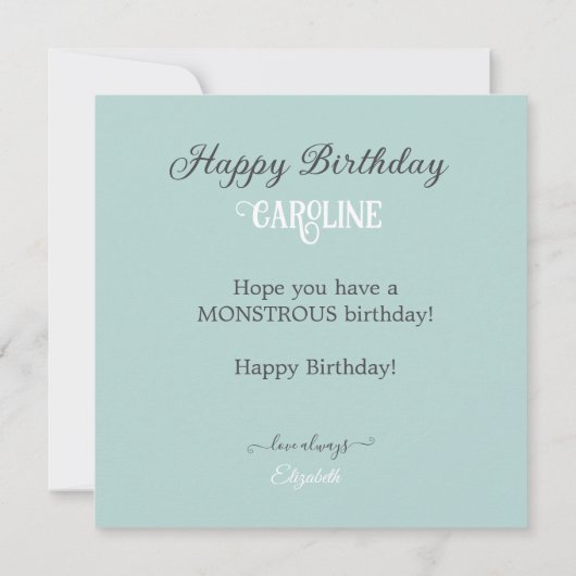 ザニーモンスターズ飾子供の誕生日ケーキ カード (裏面)