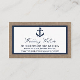 ザネイビーいかりオンバーラップビーチ結婚式コレクション エンクロージャーカード