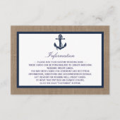 ザネイビーいかりオンバーラップビーチ結婚式コレクション エンクロージャーカード (正面)