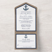 ザネイビーいかりオンバーラップビーチ結婚式コレクション オールインワン招待状 (内側)