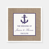 ザネイビーいかりオンバーラップビーチ結婚式コレクション スタンダードカクテルナプキン (正面)