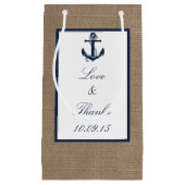 ザネイビーいかりオンバーラップビーチ結婚式コレクション スモールペーパーバッグ (正面)