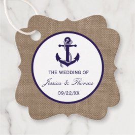 ザネイビーいかりオンバーラップビーチ結婚式コレクション フェイバータグ