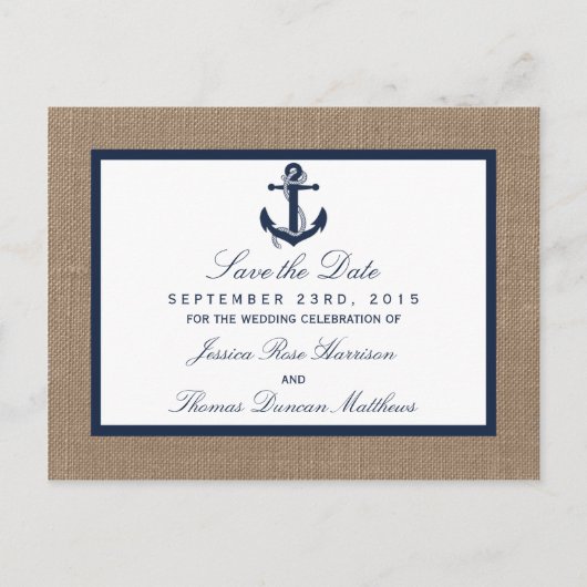 ザネイビーいかりオンバーラップビーチ結婚式コレクション 案内ポストカード (正面)