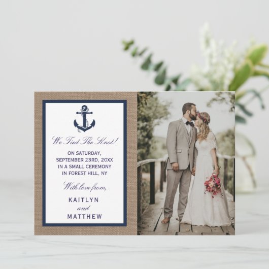 ザネイビーいかりオンバーラップビーチ結婚式コレクション 案内状 (スタンド正面)