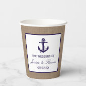 ザネイビーいかりオンバーラップビーチ結婚式コレクション 紙コップ (裏面)