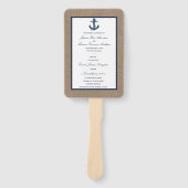 ザネイビーいかりバーラップビーチ結婚式コレクション ハンドファン (正面)