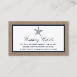 ザネイビースターフィッシュバーラップビーチ結婚式コレクション エンクロージャーカード