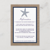 ザネイビースターフィッシュバーラップビーチ結婚式コレクション エンクロージャーカード (正面)