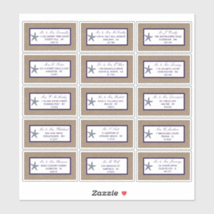 ザネイビースターフィッシュバーラップビーチ結婚式コレクション シール