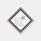 ザネイビースターフィッシュバーラップビーチ結婚式コレクション スタンダードカクテルナプキン (角)