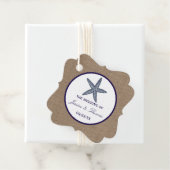 ザネイビースターフィッシュバーラップビーチ結婚式コレクション フェイバータグ (インサイチュ)